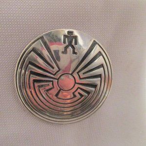 Signed Sterling Silver FETISH Figural BROOCH PIN Native Boho Statement